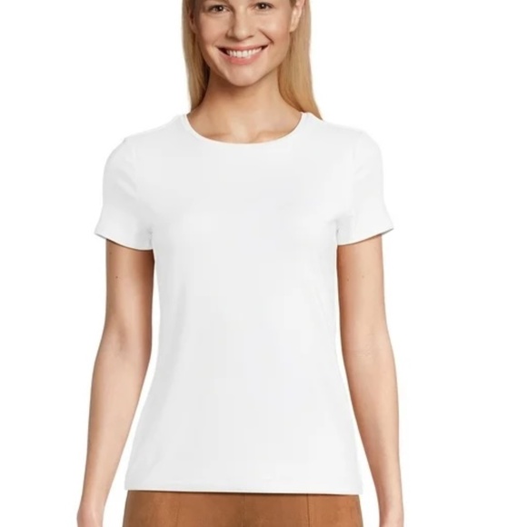 Time and Tru Women's Round Neck Smooth Tee with Short Sleeves- 2 pack - Picture 2 of 3